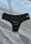 Dantelli Transparan Siyah Tanga 4767