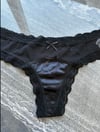 Dantelli Transparan Siyah Tanga 4767