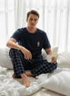 Erkek Kısa Kol Lacivert Pijama Takımı