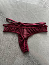 Halka Detaylı İpli Bordo Tanga 4776
