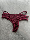 Halka Detaylı İpli Bordo Tanga 4776