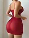 İp Askılı Bordo Tül Gecelik 4086