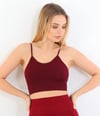 İp Askılı Çizgili Pedli Bordo Bustiyer 5702