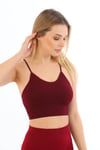 İp Askılı Çizgili Pedli Bordo Bustiyer 5702
