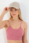 İp Askılı Çizgili Pedli Pembe Bustiyer 5702