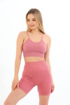 İp Askılı Çizgili Pedli Pembe Bustiyer 5702