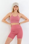 İp Askılı Çizgili Pedli Pembe Bustiyer 5702