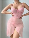İp Askılı Pembe Gecelik 4089