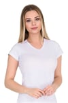 Kadın Beyaz V Yakalı Body (2132)
