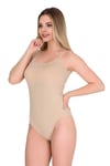 Kadın İp Askılı Çıtçıtlı Ten Body