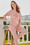 Kadın Pembe Kkol Pijama Takımı (9026)