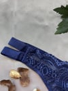 Kadın Taşlı Lacivert Dantelli Tanga (4535)