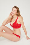 Luna Dantelli Kırmızı Bralet Sütyen Takımı