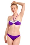Mor Straplez Kaplı Bikini Takımı