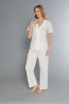 Önden Düğmeli Yarım Kollu Pijama Takımı