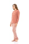 Poleren Kadın Uzun Kollu Pembe Pijama Takımı