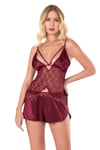 Saten Babydoll Şort Takımı 9118