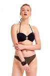 Siyah Straplez Kaplı Bikini Takımı