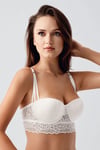 Straplez Destekli Ekru Bralet Sütyen 8425