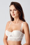 Straplez Destekli Ekru Bralet Sütyen 8425
