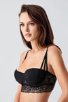 Straplez Destekli Siyah Bralet Sütyen 8425