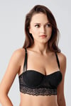 Straplez Destekli Siyah Bralet Sütyen 8425