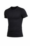 Yıldız Yuvarlak Yaka Kısa Kol Modal Siyah T-Shirt Atlet - 336