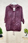 Batik Leopar Desen Pul Detaylı Vual Gömlek