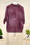 Batik Leopar Desen Pul Detaylı Vual Gömlek