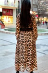 Kruvaze Leopar Desen Elbise