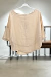 Yanları Oval Taşlı Oversize Keten Bluz
