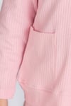  %100 Pamuk Cepli Düz Renk Fitilli Kız Çocuk Pijama Takımı  - Pembe