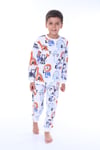 Dinozor ve Aslan Desenli Pamuklu Çocuk Pijama Takımı