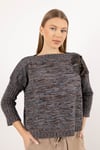Arkası Uzun Oversize Omuz Motif Detay Kazak