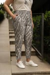 Beli Lastik Detay Cepli Zebra Desenli Kadın Pantolon
