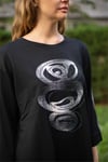 Ekose Nakış Ve Kol Garnili Tshirt