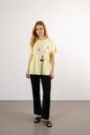 İnci Ve Taşlı Papatya Desenli Tshirt