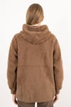 Kapüşonlu Peluş Mont