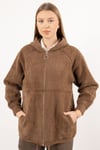 Kapüşonlu Peluş Mont