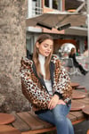 Leopar Desen Tüylü Mont