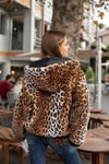 Leopar Desen Tüylü Mont