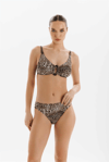Leopar Desen Yuvarlak Taş Detay Kadın Bikini