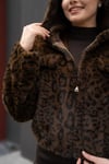 Leopar Detaylı Kürk Ceket