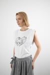 Önü Payet Kalpli Tshirt