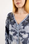 Oversize Pul Payet İşleme Detay Hırka