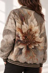 Sırt Ve Ön Çiçek Ve Taş Baskı Desenli kadın Ceket