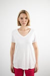 V Yaka Detaylı Kısa Kollu Basic Tshirt