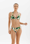 Yaprak Desen Detaylı Gold Taşlı Kadın Bikini