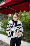 Zebra Desenli Sisli Kaban