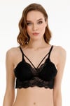 Kadın dantelli çapraz askılı bralet büstiyer